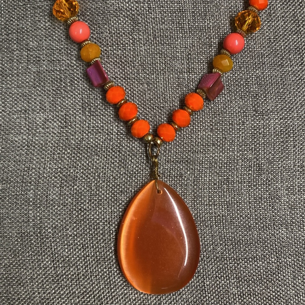 Vintage Orange/Corals/Pinks Necklace